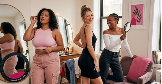 women doing their makeup, wearing BOCO products